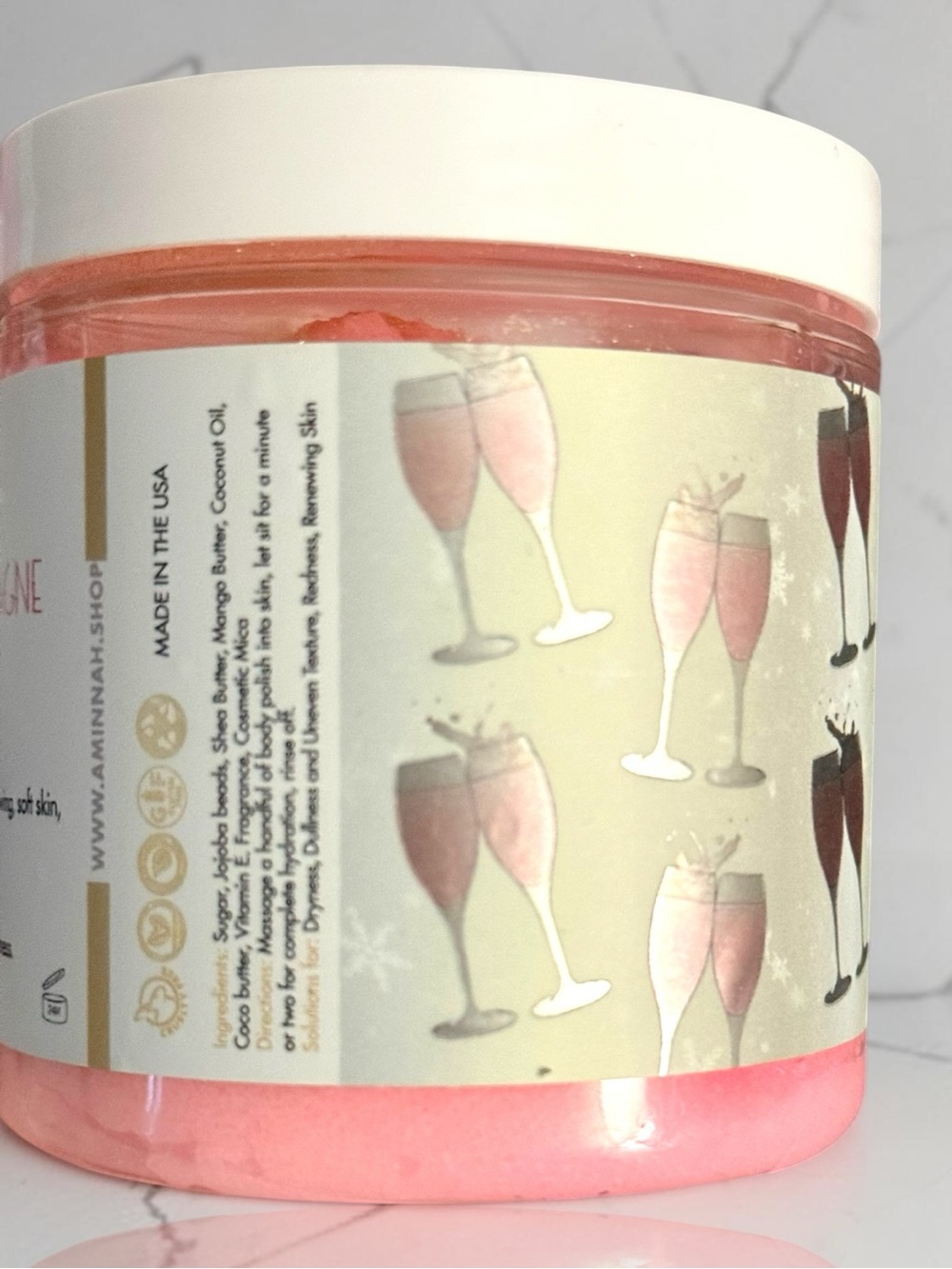 AMINNAH Pink Champagne Sugar Polish - 8fl oz/ 236ml - Picture 3 of 4